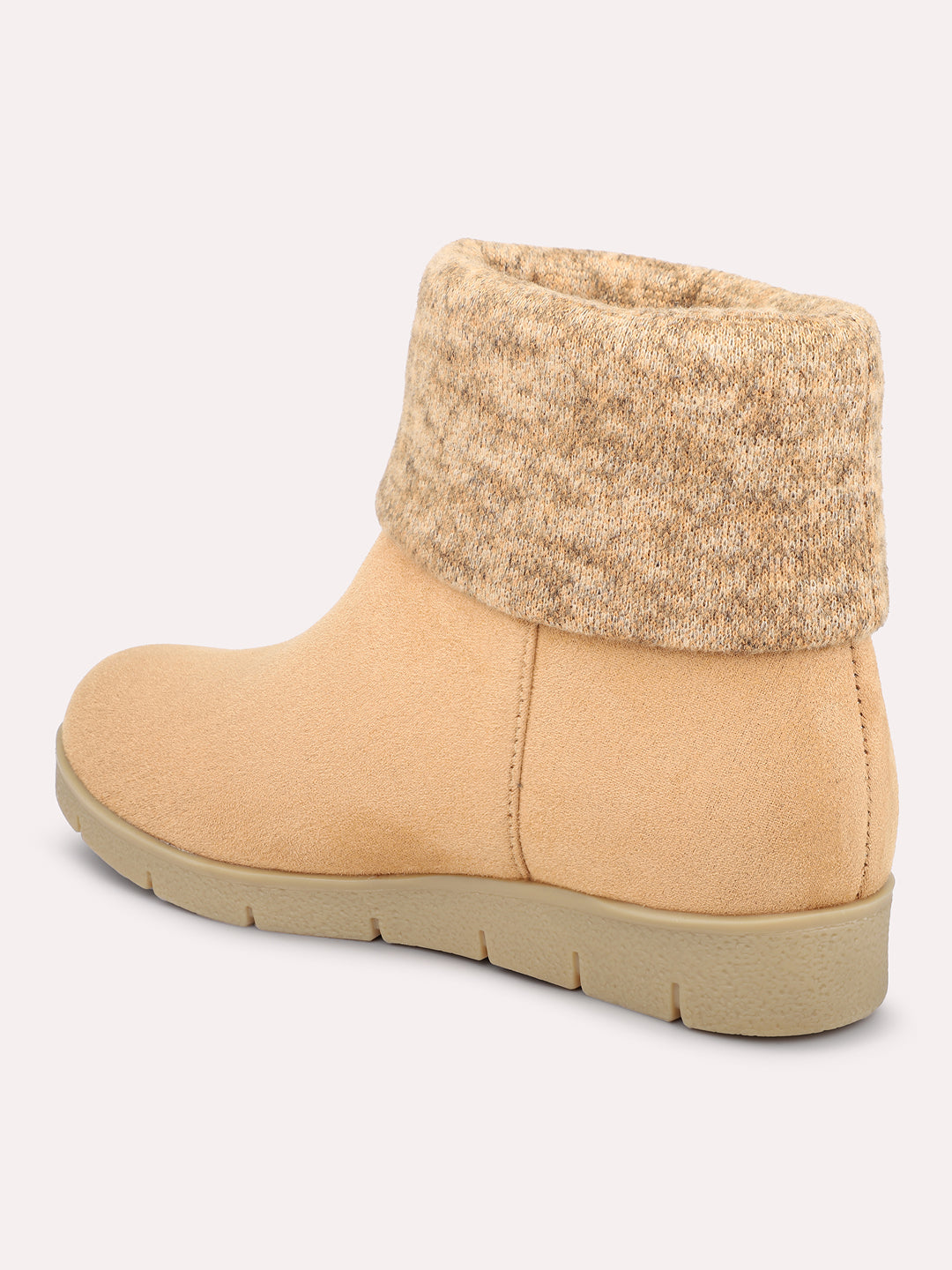 Tan Flat Boots for Women