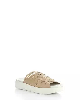 Tan Slip-on Sandals Rised