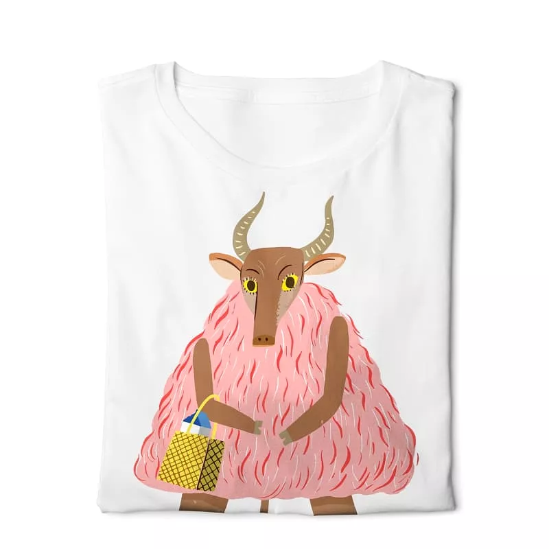 Taurus Horoscope - White Basic T-shirt with Digital Graphics