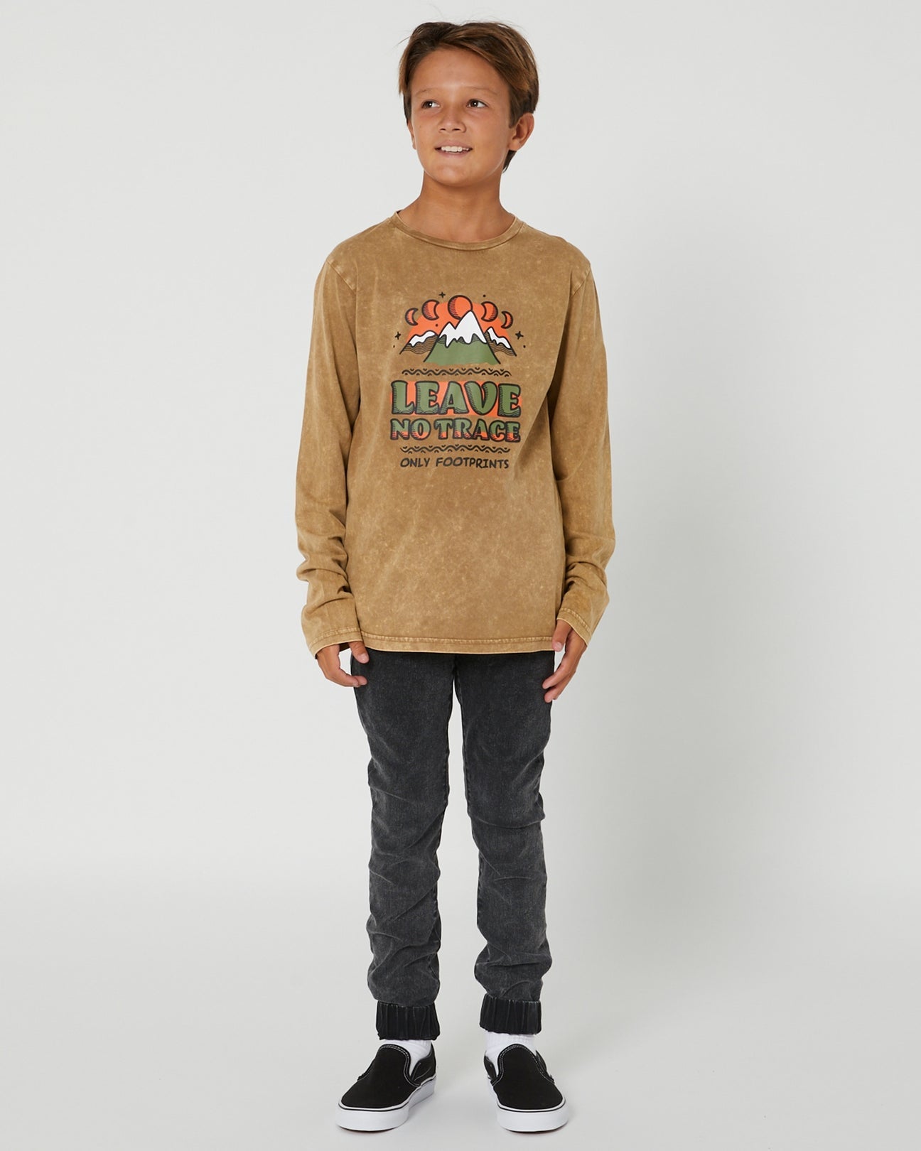 Teen Alphabet Soup LS Tan Tee Without Traces