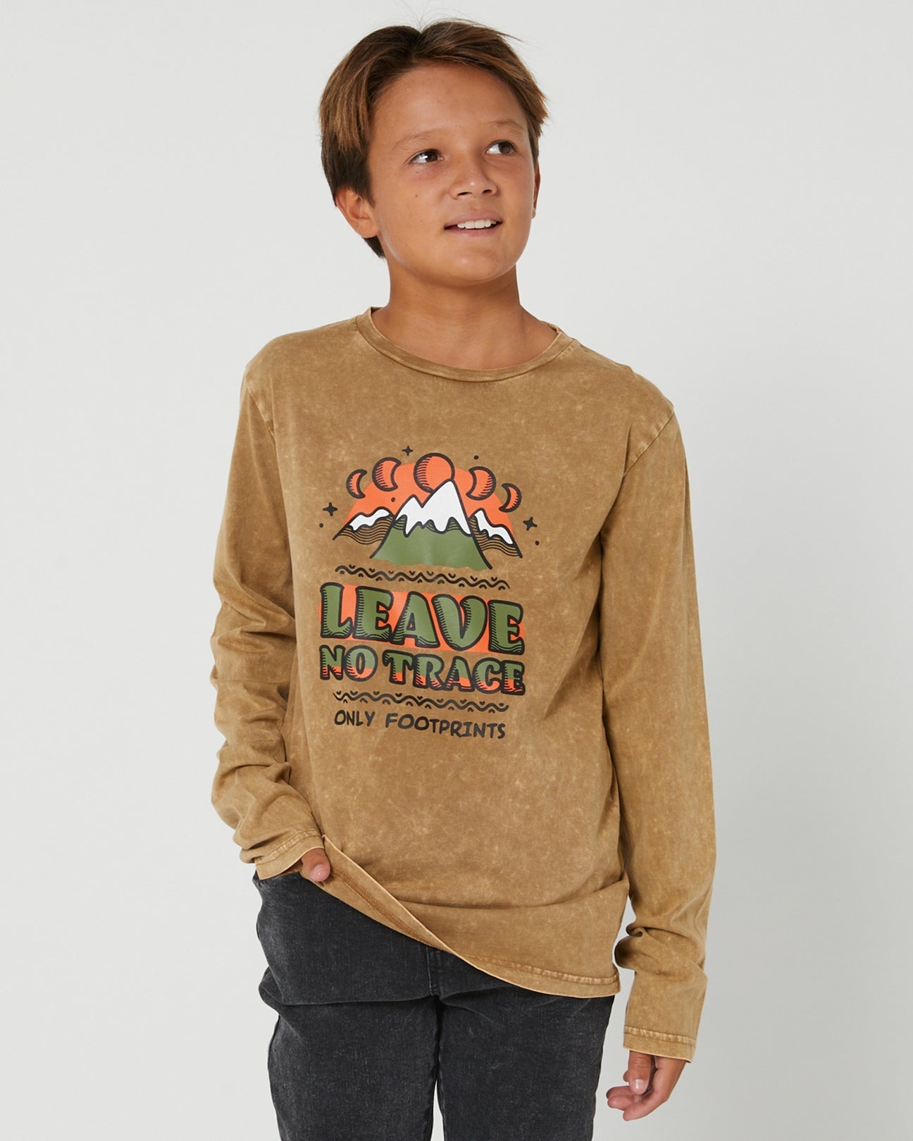 Teen Alphabet Soup LS Tan Tee Without Traces