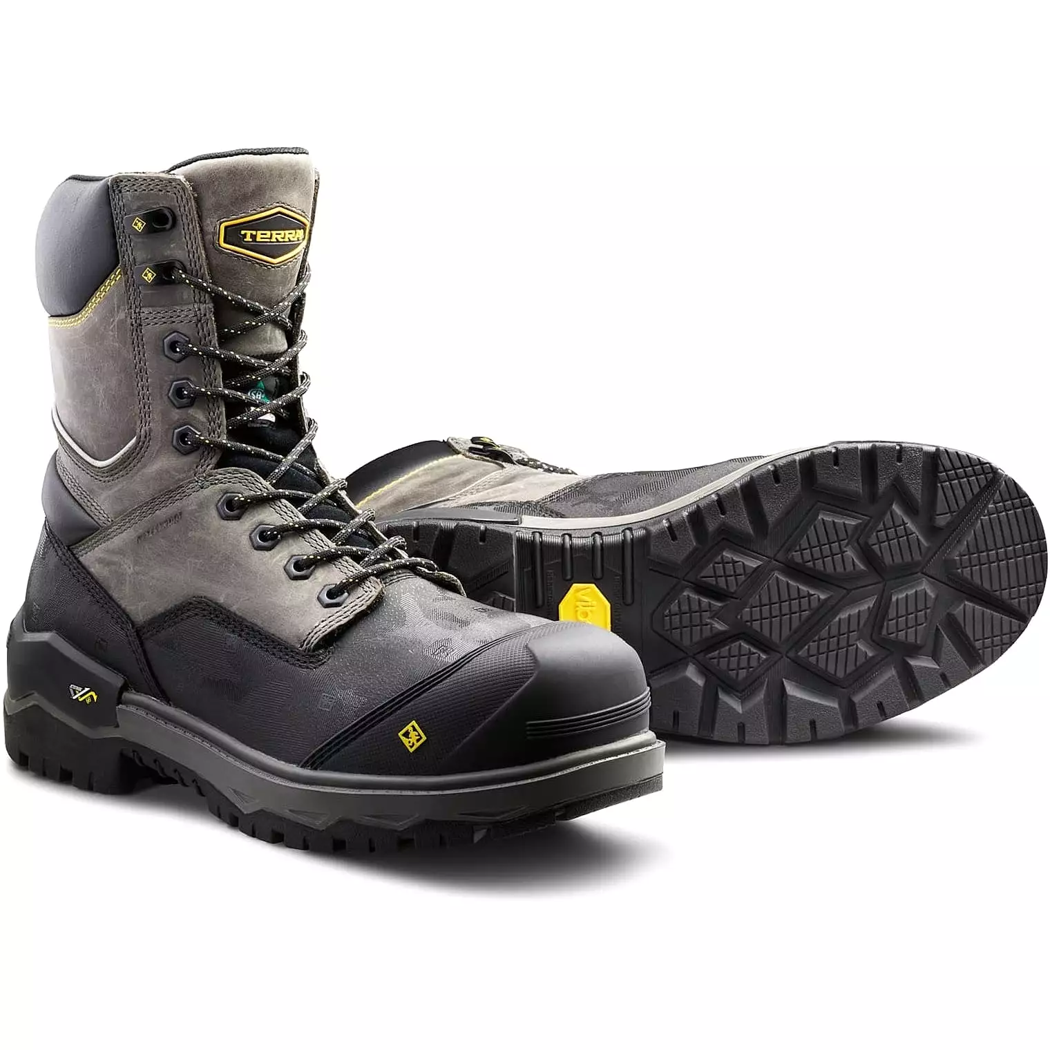 Terra Men's Gantry 8 Composite Toe Waterproof Safety Work Boot - Gray