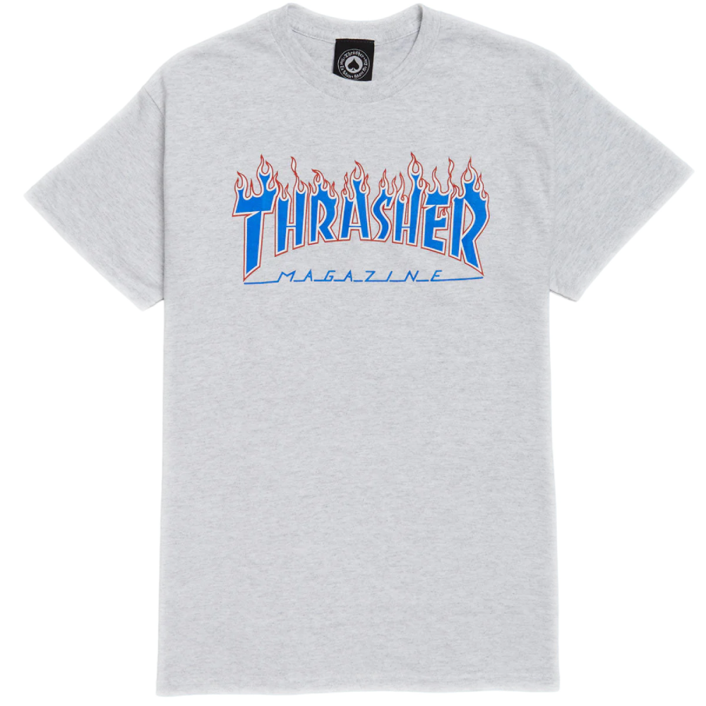 Thrasher Patriot Flame T-Shirt Ash Grey