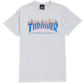 Thrasher Patriot Flame T-Shirt Ash Grey