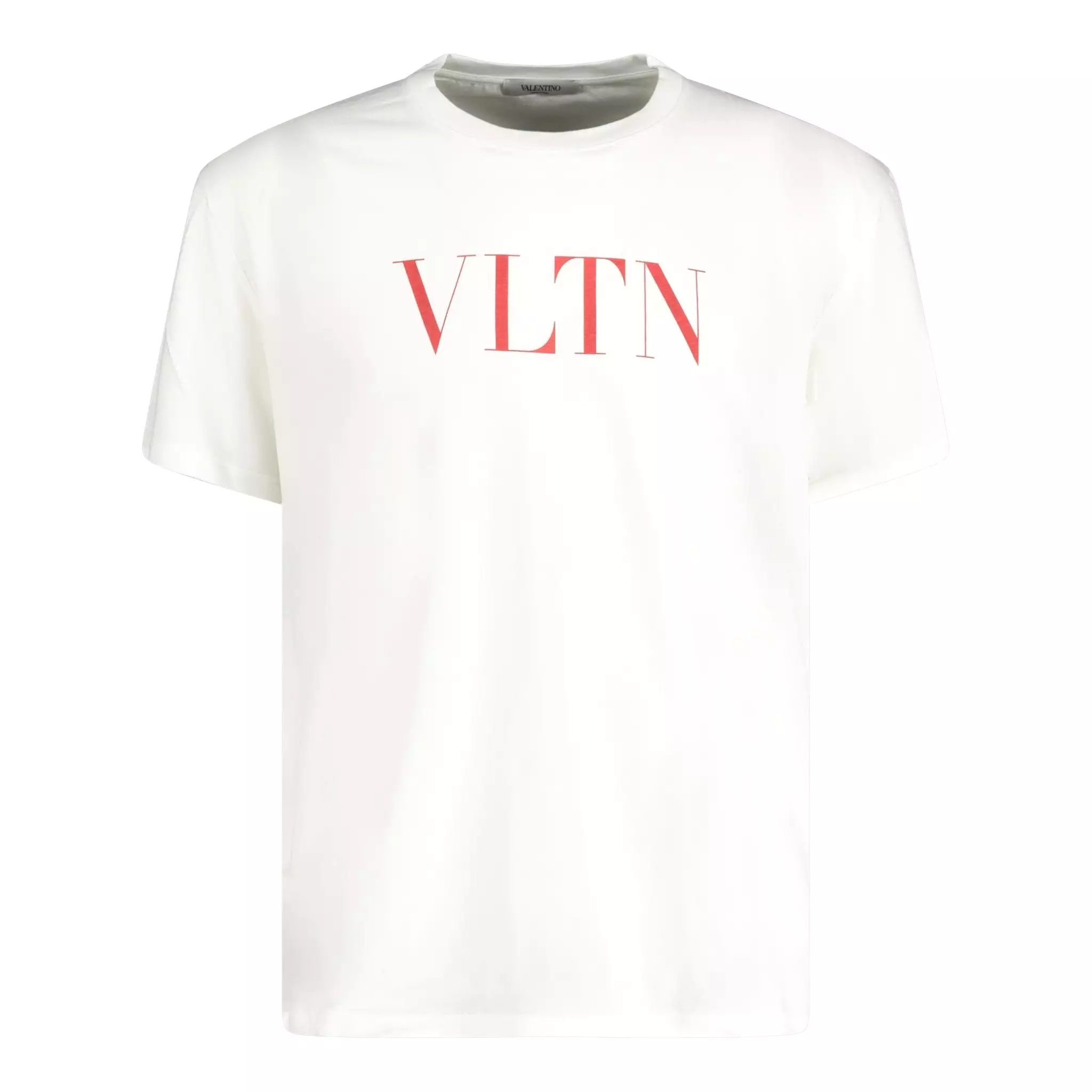 Valentino VLTN T-Shirt with Red Logo in White.