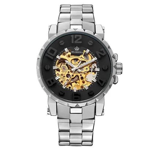 Vintage Skeleton Waterproof Automatic Mechanical Wristwatch for Men