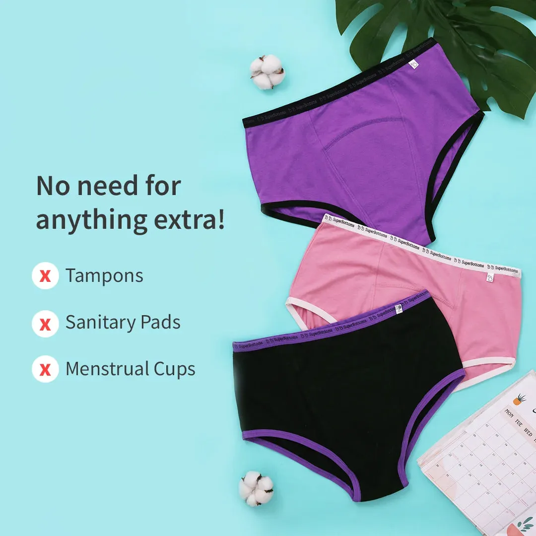 Waterproof Travel Bag - Free Gift with 3 Pack of MaxAbsorb Period Underwear (2 Lilac & 1 Black)