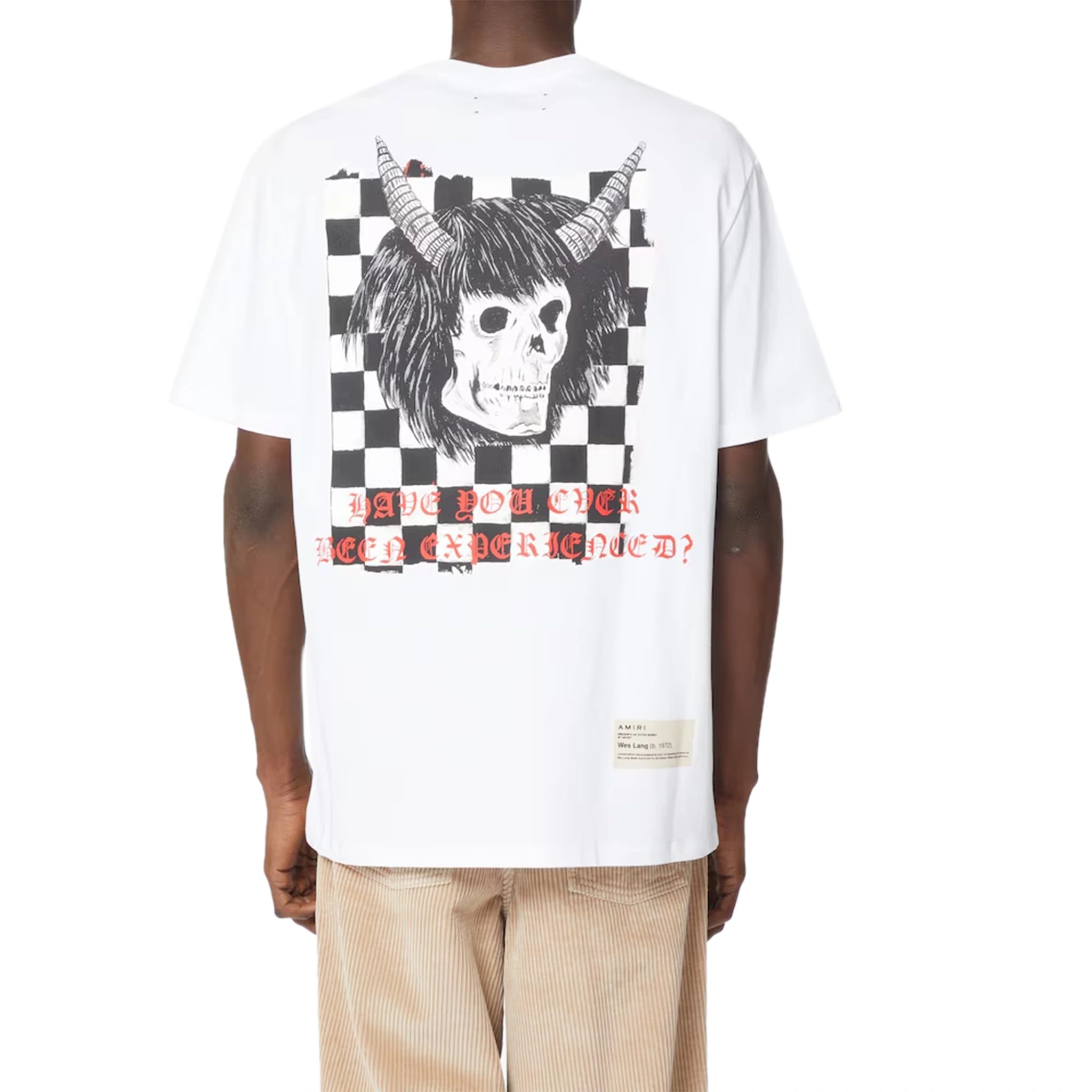 White Checker Skull T Shirt - Amiri Wes Lang | Shop Now!