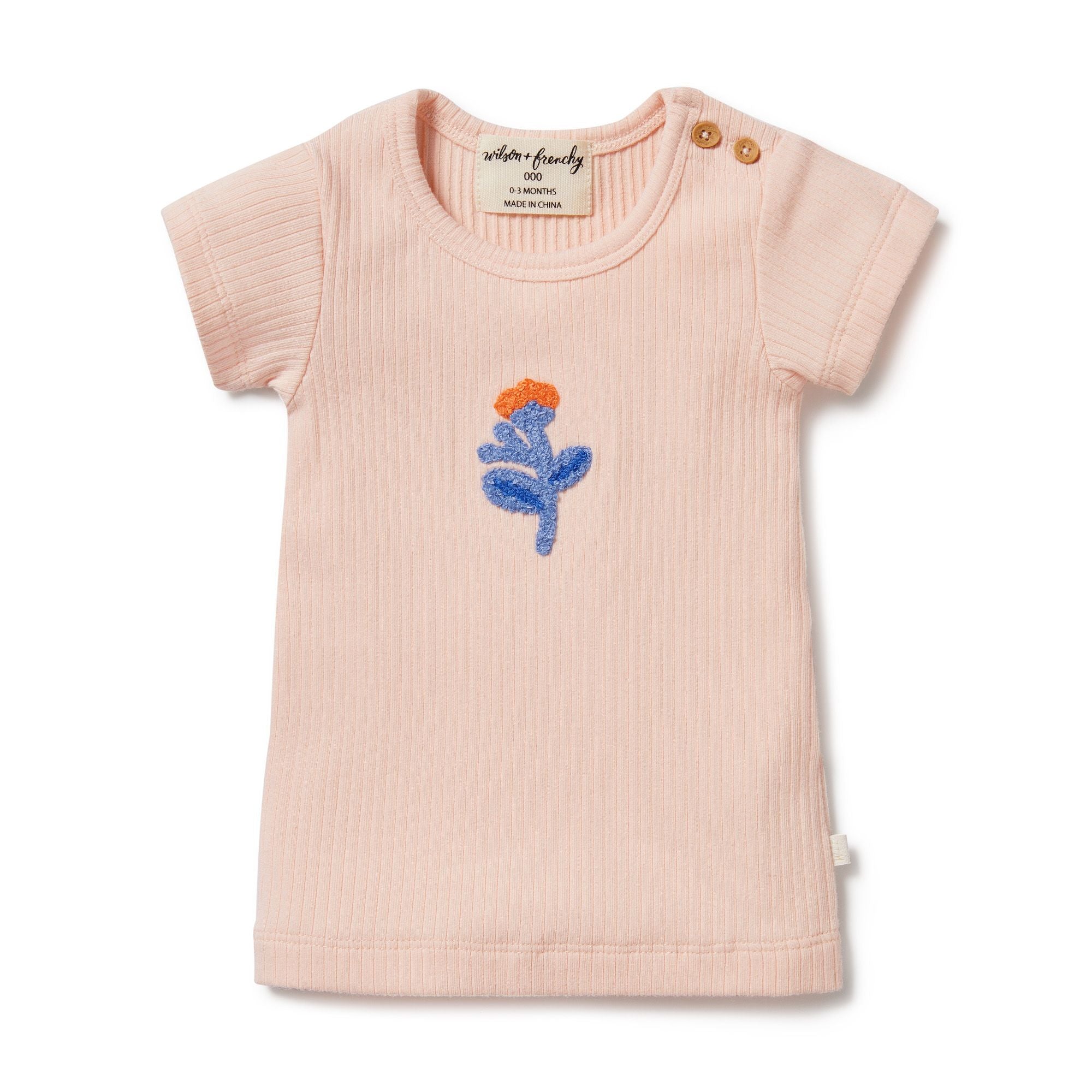 Wilson & Frenchy Little Flower Organic Rib Tee for sale