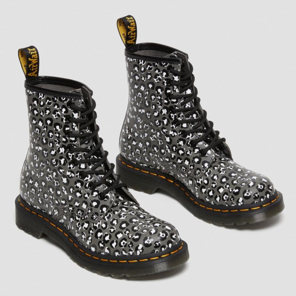 Women's 1460 Leopard Gunmetal - Dr. Martens