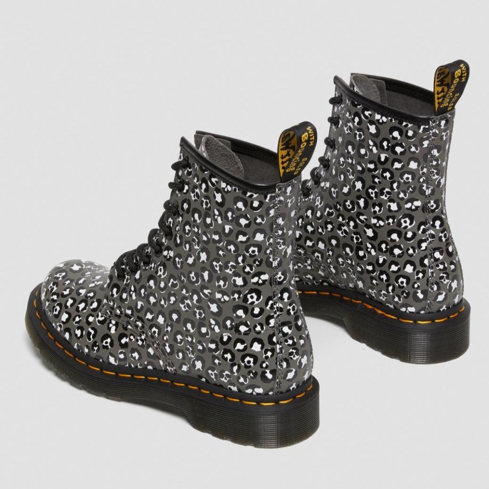 Women's 1460 Leopard Gunmetal - Dr. Martens