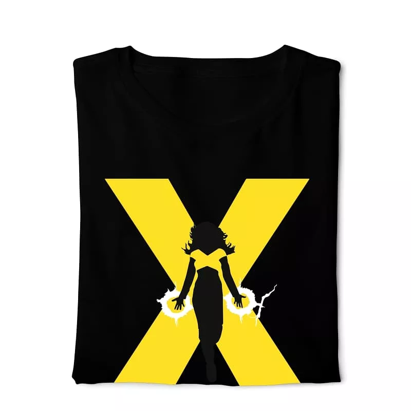 X-Men Dark Phoenix Shirt - Black Basic T-shirt with Digital Graphics.