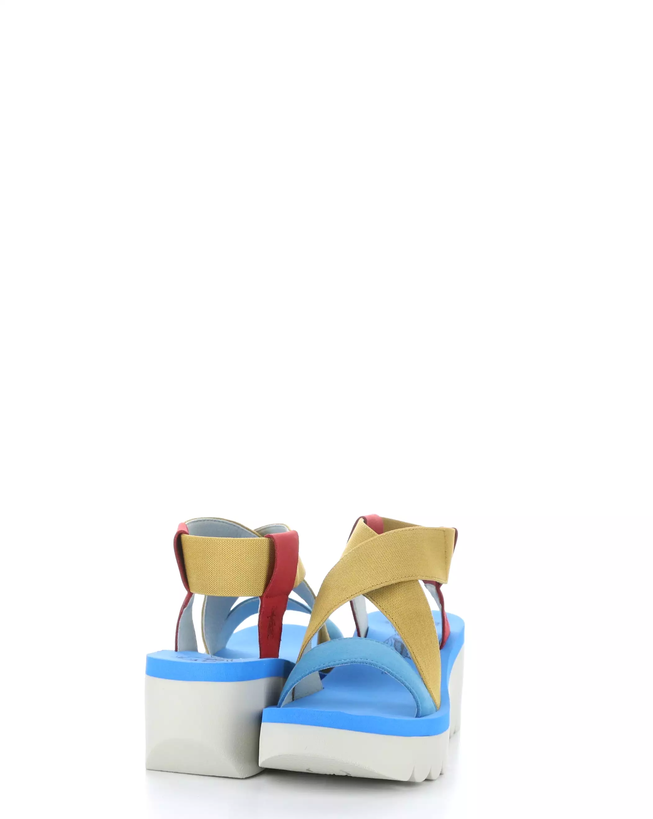 YABY922FLY 001 Elasticated Sandals Lips Red Yellow Blue