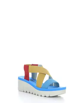 YABY922FLY 001 Elasticated Sandals Lips Red Yellow Blue