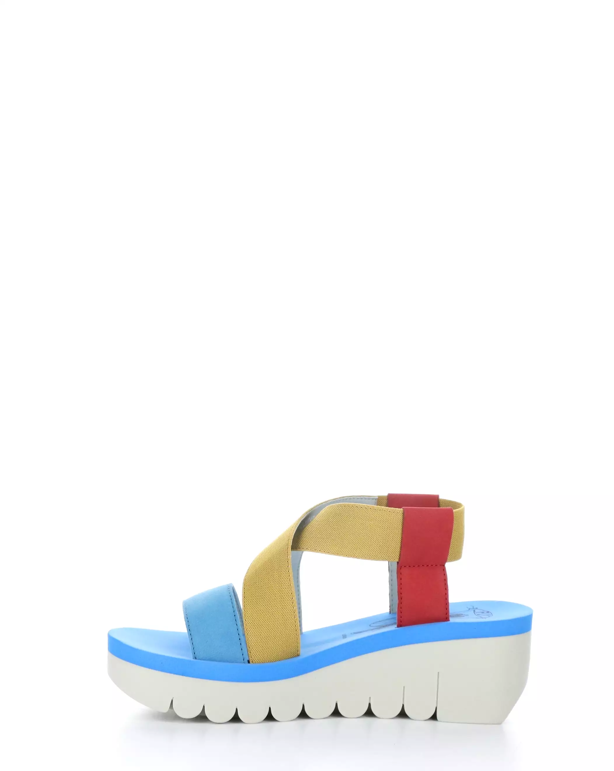 YABY922FLY 001 Elasticated Sandals Lips Red Yellow Blue