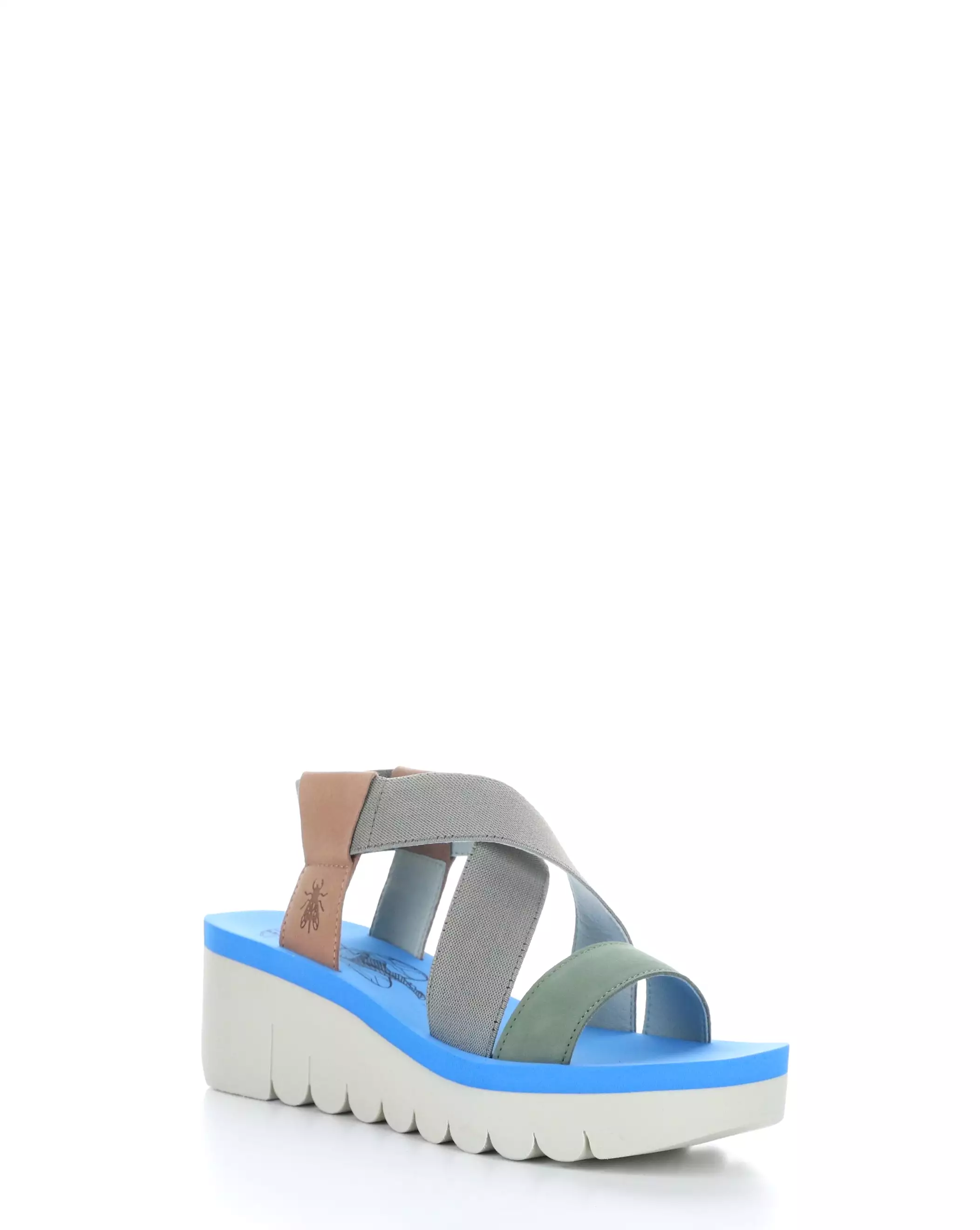 YABY922FLY Pink/Grey/Jade Green Elastic Sandals