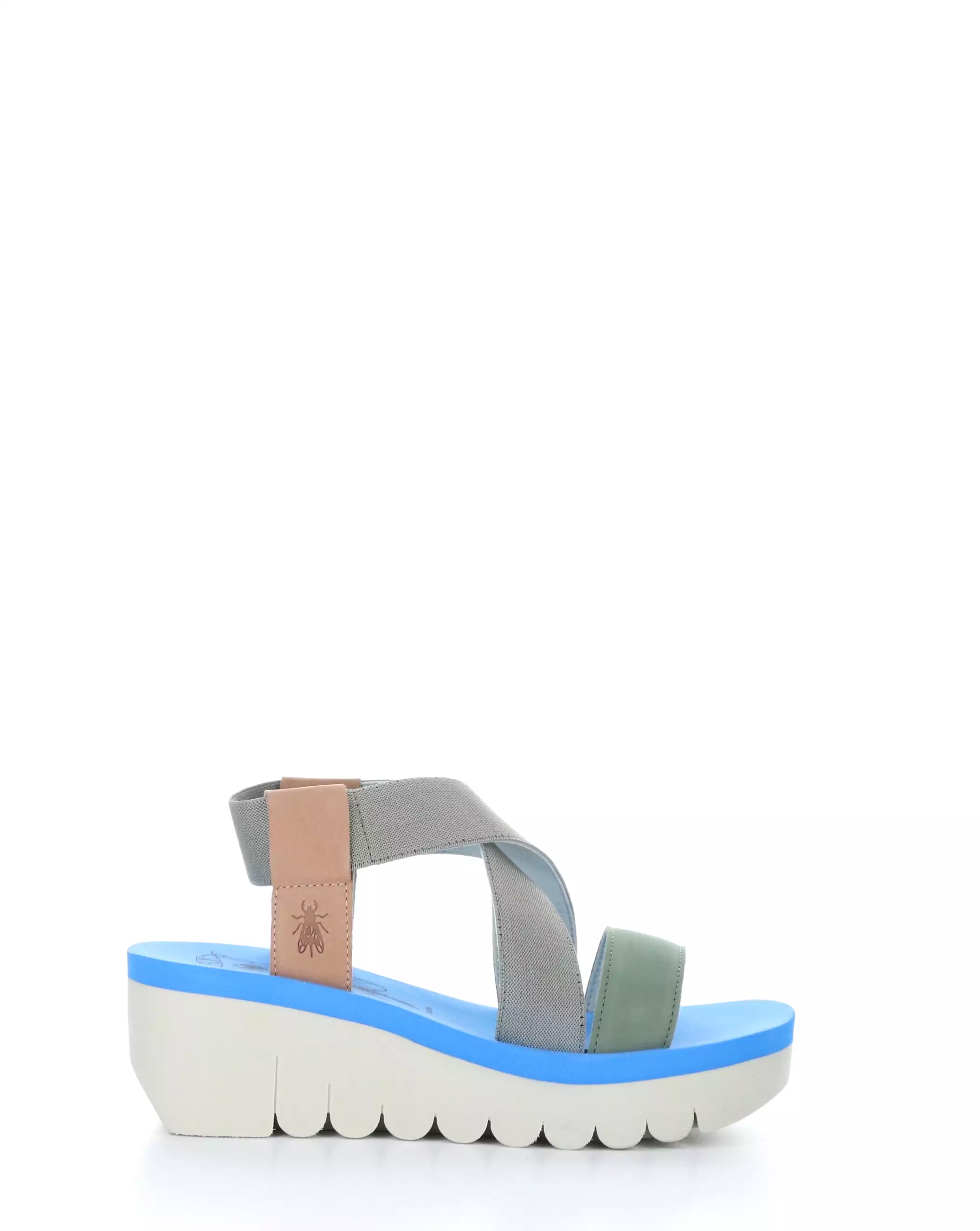 YABY922FLY Pink/Grey/Jade Green Elastic Sandals