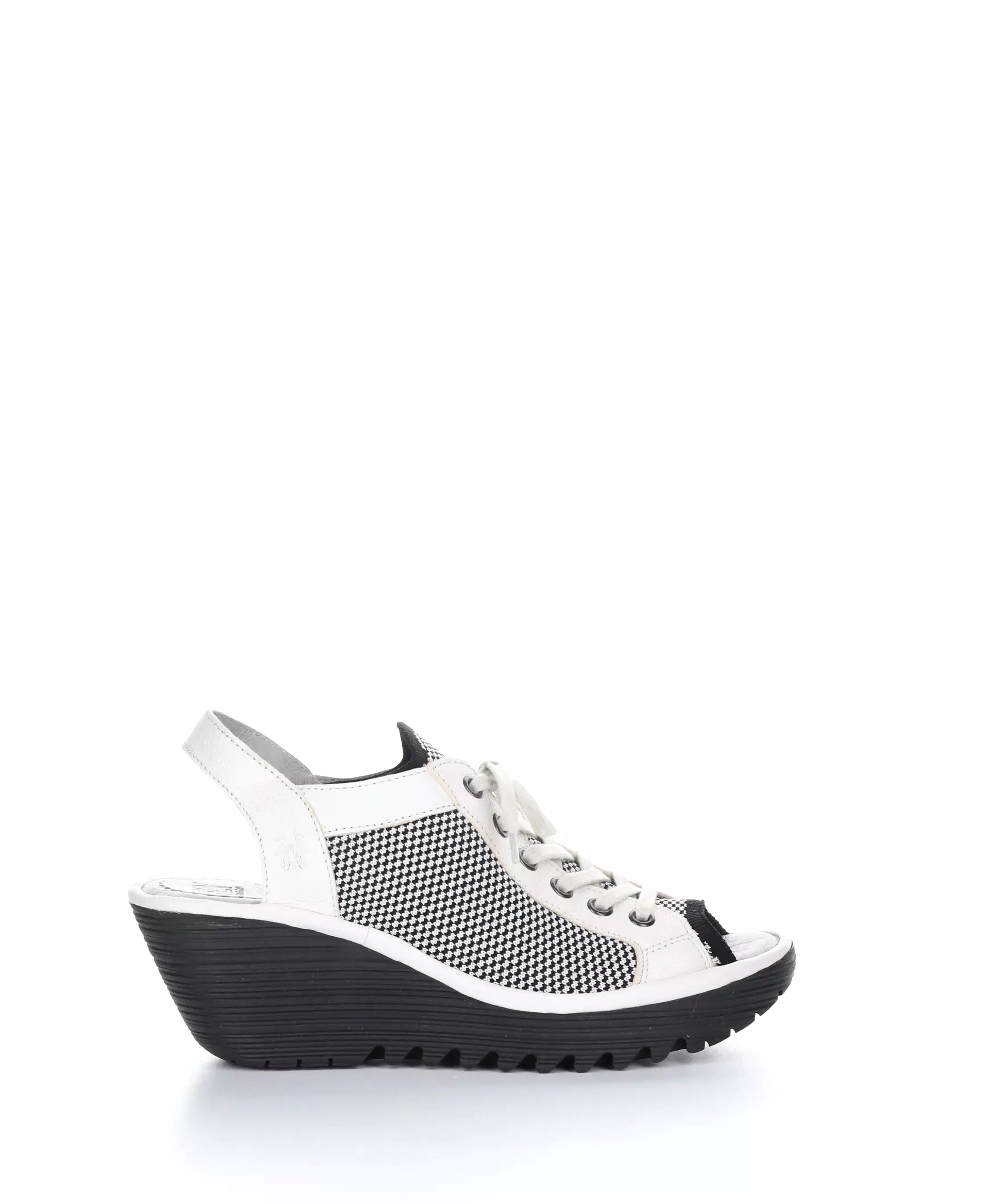 YEDU158FLY 012 White/Black Round Toe Sandals - Shop now!