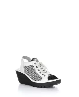 YEDU158FLY 012 White/Black Round Toe Sandals - Shop now!