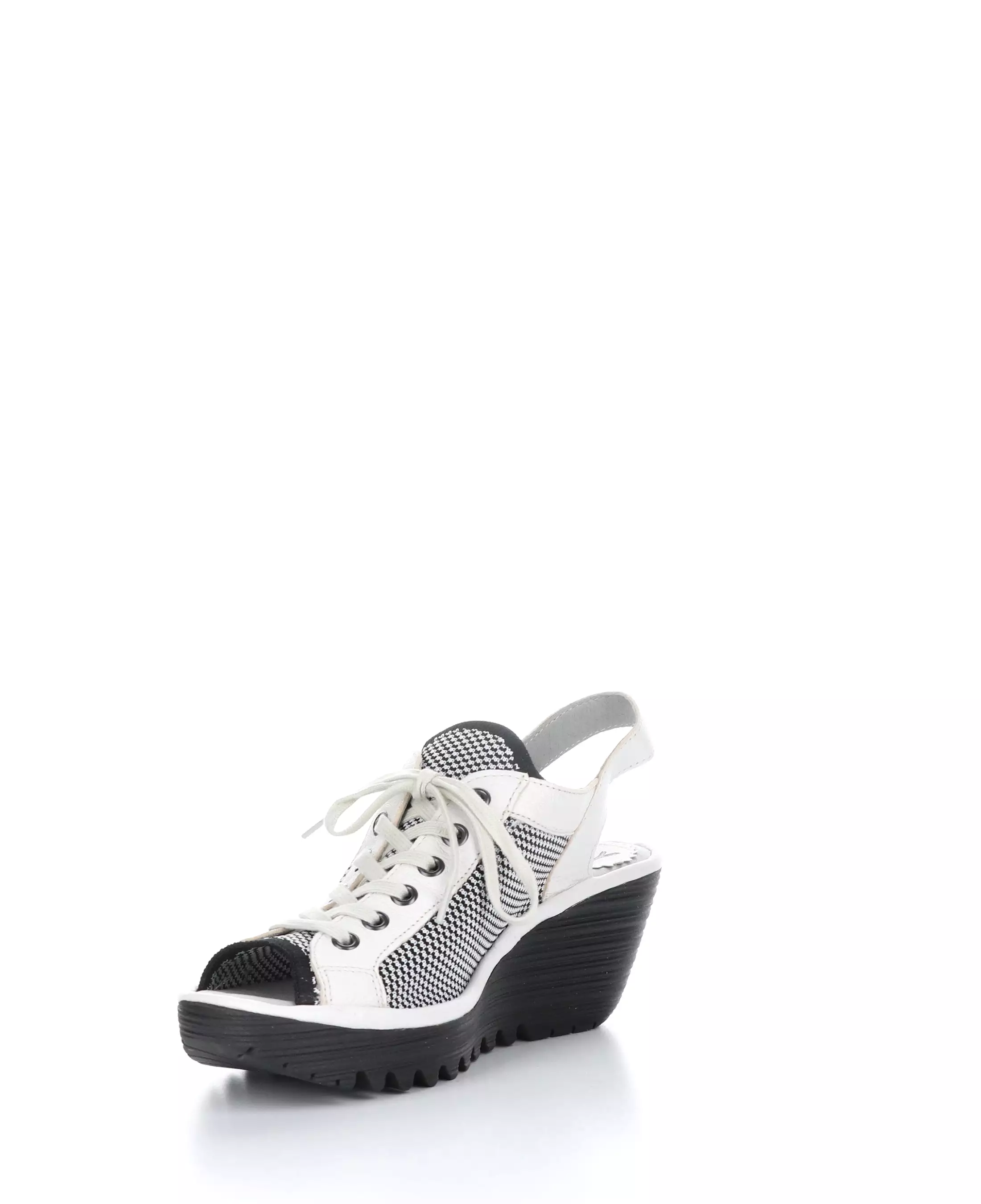 YEDU158FLY 012 White/Black Round Toe Sandals - Shop now!