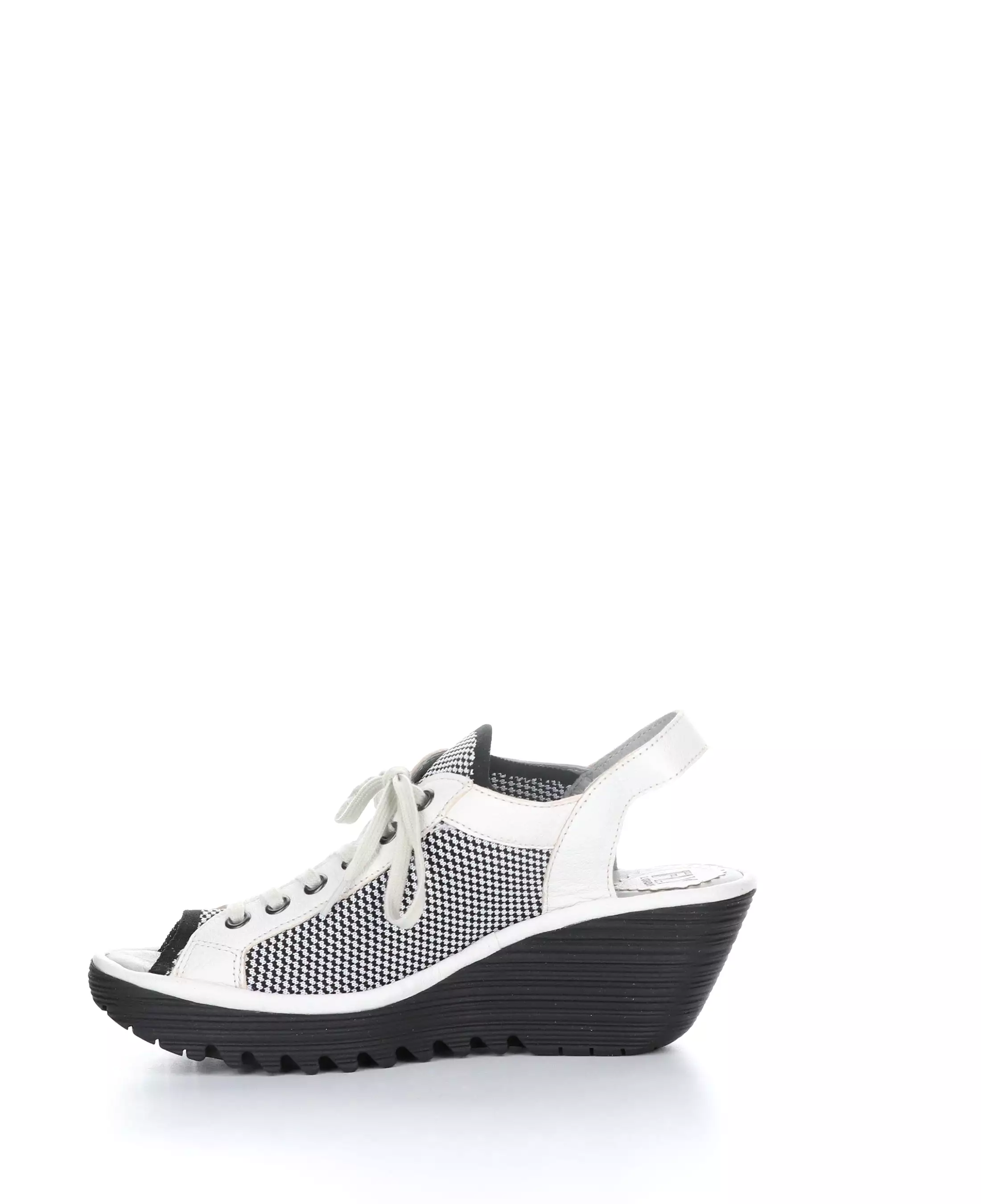 YEDU158FLY 012 White/Black Round Toe Sandals - Shop now!